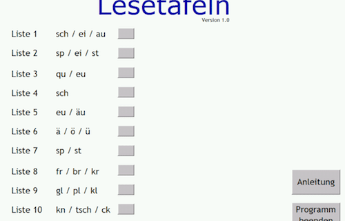 Lesetafeln, Lesen, Kinder, Legasthenie, Eltern, Computer, Gratis, DVD, Legasthenie & Dyskalkulie