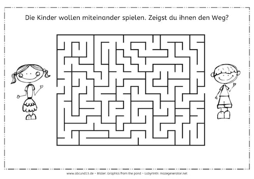 Labyrinth, Kinder, Eltern, Arbeitsblatt, kostenlos, visuelle Wahrnehmung, räumliche Wahrnehmung, Legasthenie, Dyskalkulie, Hand-Auge-Koordination