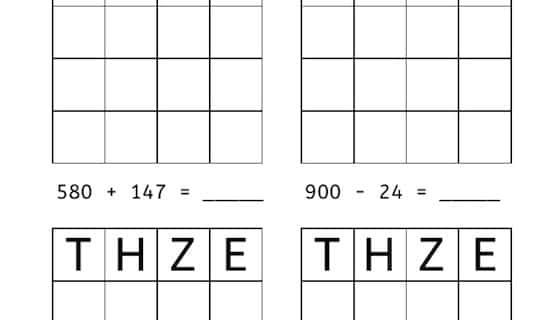 Schriftliches Rechnen, Zahlenraum bis 1000, rechnen, Mathe, Dyskalkulie, Eltern, Kinder, Arbeitsblatt, kostenlos, Lehrer, Grundschule, Förderschule, Koujou, Stephany Koujou