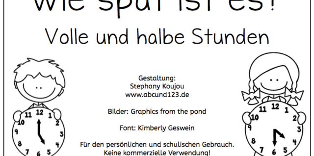 Wie spät ist es?, Uhr, Uhrzeit, lernen, Kinder, Eltern, Arbeitsblatt, kostenlos, Legasthenie, Dyskalkulie, AFS-Methode, Koujou, Stephany Koujou