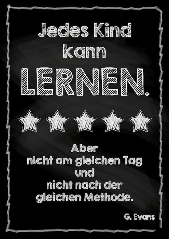 Jedes Kind kann lernen!, lernen, Motivation, Zitat1, Poster, Unterricht, lernen, Stephany Koujou