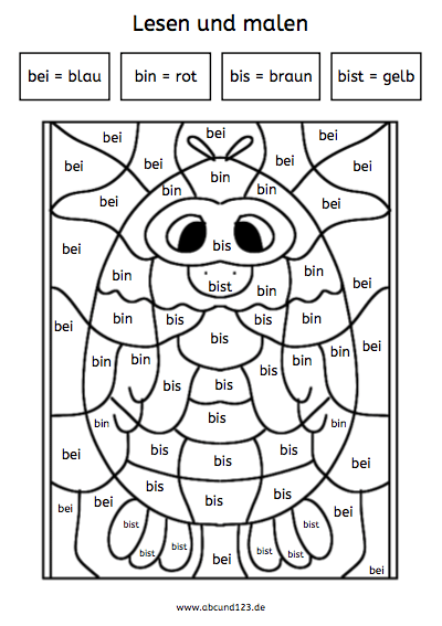 Kleine Wörter lesen und malen, lesen, lesen1, download1, Legasthenie, Legasthenietraining, AFS-Methode, Stephany Koujou, Malen nach Zahlen, Malen nach Wörtern, Grundschule, Vorschule, Förderschule