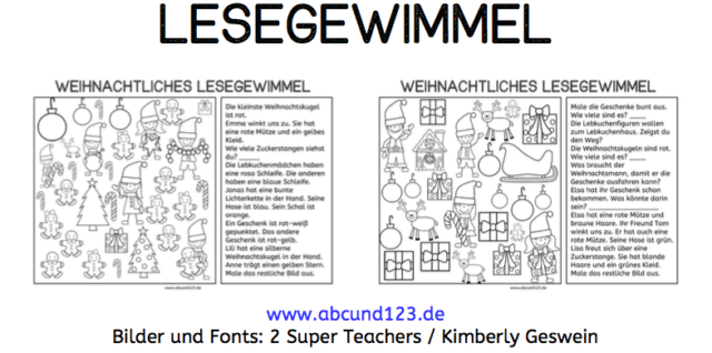 Weihnachtliches Lesegewimmel, Weihnachten, lesen, lesen1, Legasthenie, Legasthenietraining, Kinder, Lesemalblatt, lesen und malen, Grundschule, Vorschule, Förderschule, Leseförderung, AFS-Methode, DAF, DAZ, Hörverständnis, Leseverständnis, Wahrnehmung