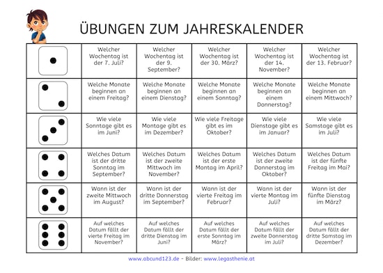 Jahreskalender, Legasthenie, Dyskalkulie, Legasthenietraining, Dyskalkulietraining, Lesen, Leseverständnis, Kalender, kostenlos, Eltern, Kinder, AFS-Methode