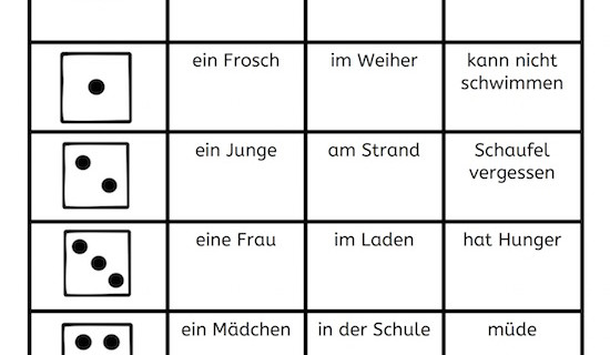 Würfeln und Schreiben im Juli, AFS-Methode, Arbeitsblatt, DAF, DAZ, Download, Eltern, Förderschule, Grundschule, Kinder, kostenlos, Legasthenie, Legasthenietraining, Schreiben, Schreibmaterial, Schule, Würfelspiel