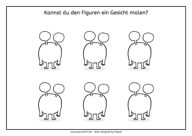 Monster, Unterschiede, Vervollständigen, AFS-Methode, kostenlose Arbeitsblätter, Eltern, Schule, Vorschule, Kindergarten, Legasthenie, Legasthenietraining, Dyskalkulie, Dyskalkulietraining, Wahrnehmung, Lesen, Malen, Download, Koujou, Stephany Koujou